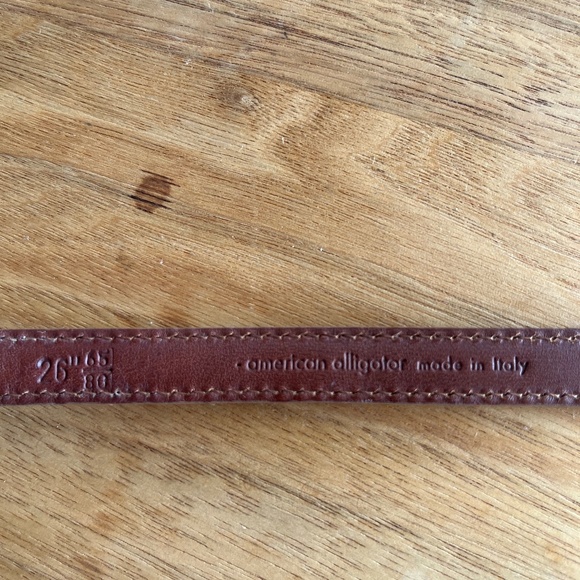 Ralph Lauren Genuine American Alligator Belt with Sterling Silver Buckle - Tan main image 6